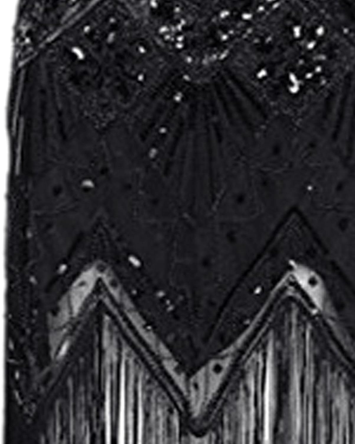 Hahaemma 1920-tals-vintageklänning, flapper-/charleston-klänning, Great Gatsby, med paljetter, tofsar och fåll, som examensbalklänning, aftonklänning, cocktailklänning eller kostymklänning