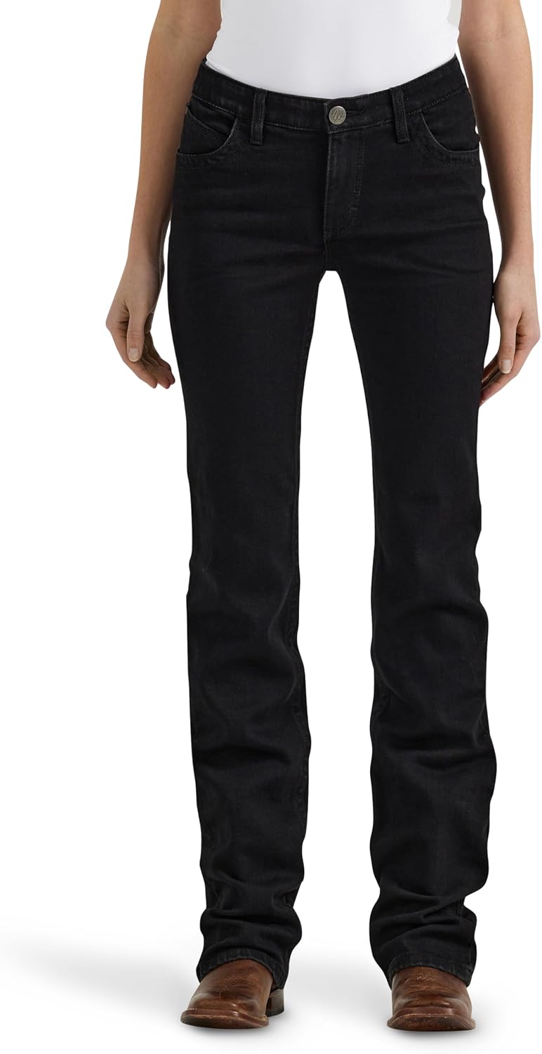 Wrangler dam Jeans Women's Willow Mid Rise Performance Waist Boot Cut Ultimate Riding Jean