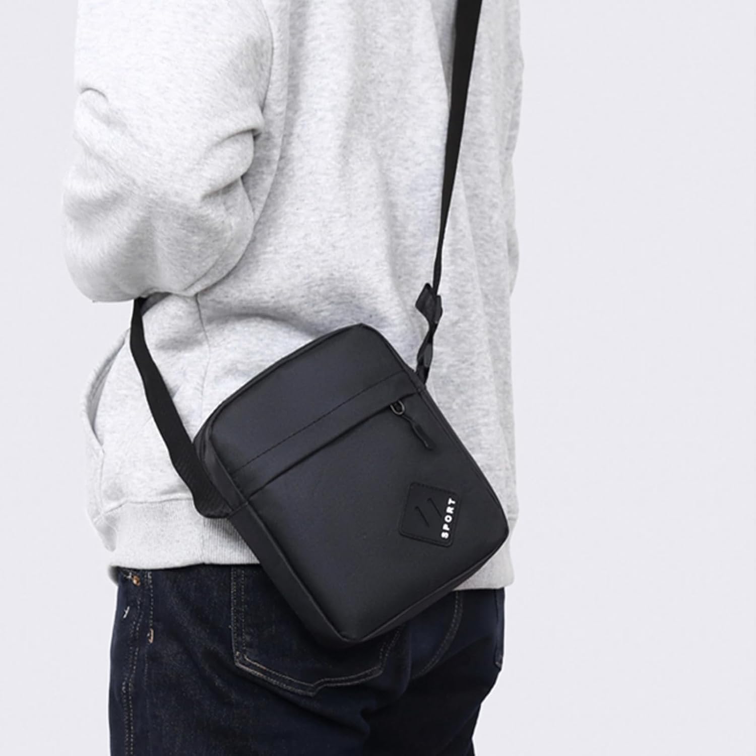 Aucuu Axelväska för män, Oxford Crossbody väska, vattentät liten sidoväska för män, ledig handväska, messengerväska med dragkedja och justerbar rem, lätt bröstväska för daglig användning, arbete