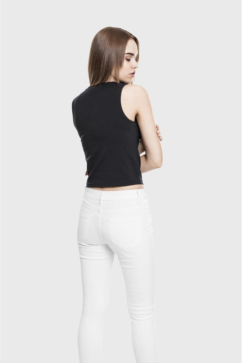 Urban Classics Dam Ladies Lace Up Cropped Top, svart, L