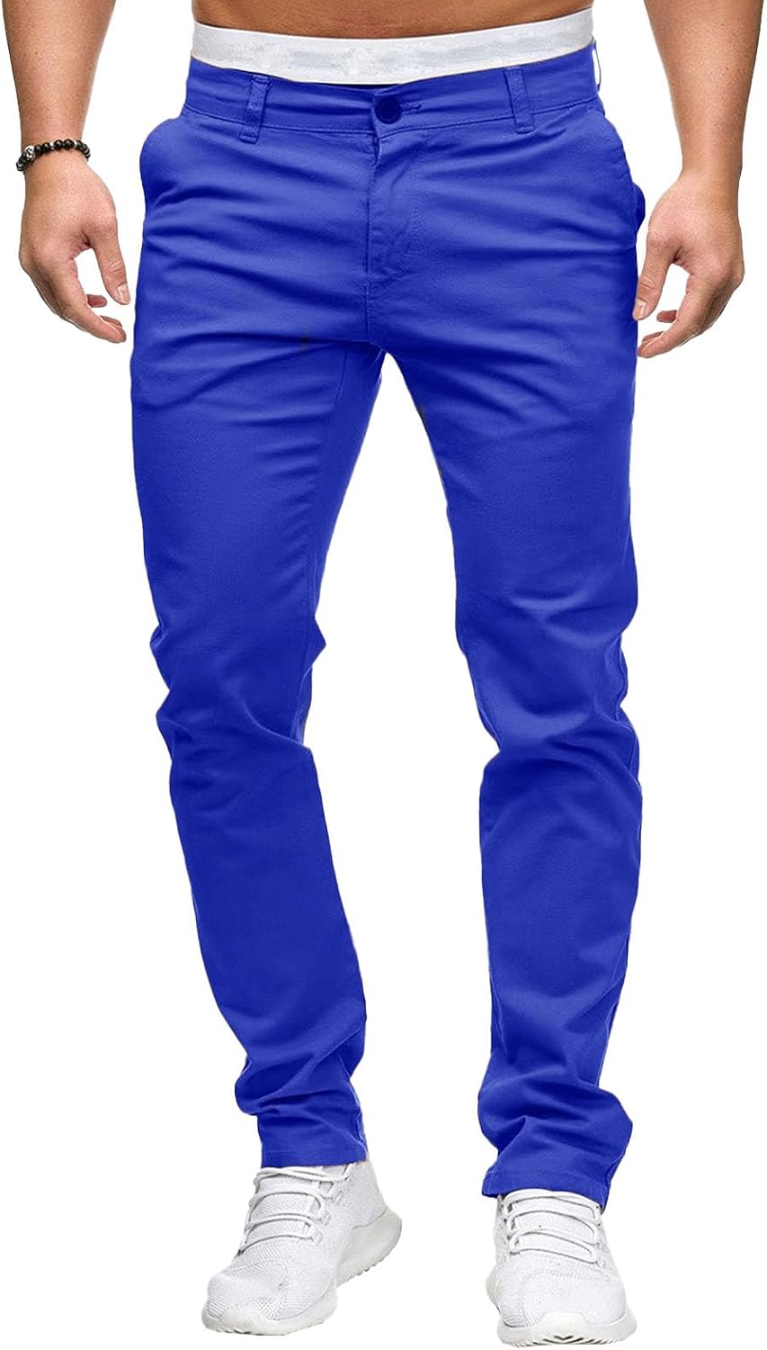 Herrbyxor med slim fit, chinos och stretch framtill, lätta affärsbyxor, vardagliga kontorsbyxor