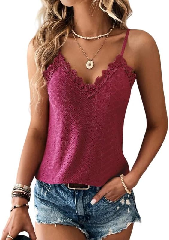 Haibang Chic och elegant sommarlinne dam camisole spets ärmlös spaghettiband topp sexig lös tröja ögla broderi camisole mode casual tanktoppar