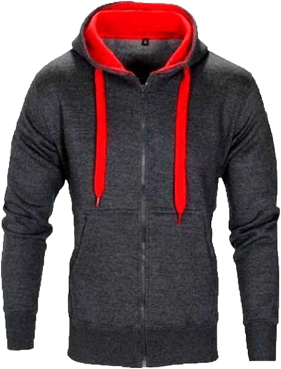Generisk huvtröja för män, blousonjacka med dragkedja, dragsko, sweatjacka, överdimensionerad lös övergångsjacka, hip hop, trend, bomberjacka, enfärgad, ledig sportjacka för arbete och utomhus