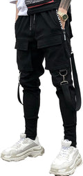 XYXIONGMAO Unisex Cargo haremsbyxor funktionella taktiska träningsbyxor byxor hiphop joggingbyxor techwear streetwear overaller