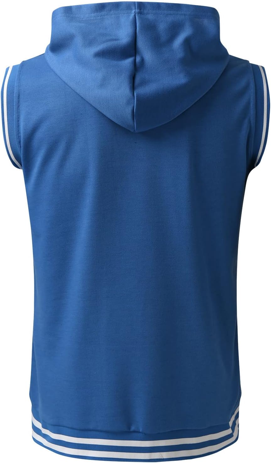 Sport huvjacka för män, tanktopp, huvtröja, gym, fitness, ärmlös huvtröja, muskelskjorta med dragkedja, ärmlös huvtröja för män med fickor, ledig tankskjorta med huva, sommarväst