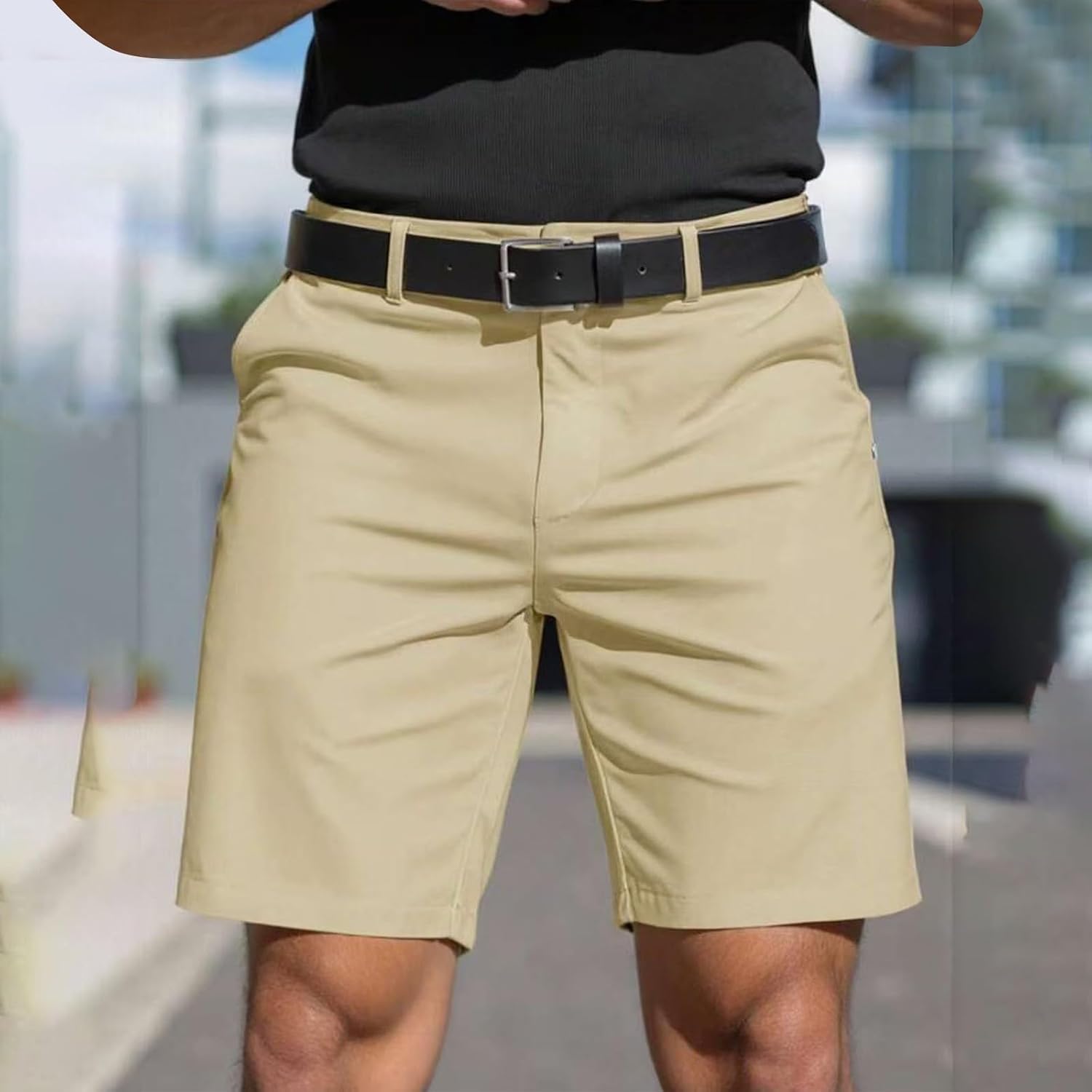 Herr Lagerarbete Shorts Plock Man Hållbar Slitstark Andas Elastisk Midja Förstärkt Fickor