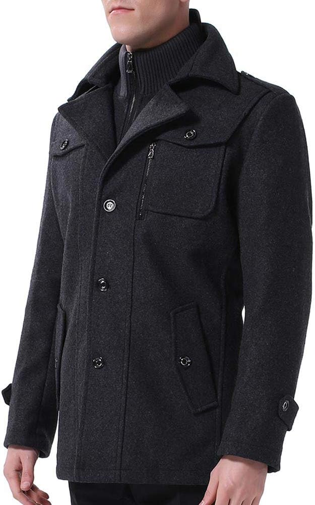 Rockar för Herr Casual Vinter Ullkappor Regular Fit Vinter kappa Ärtkappa för Vintern