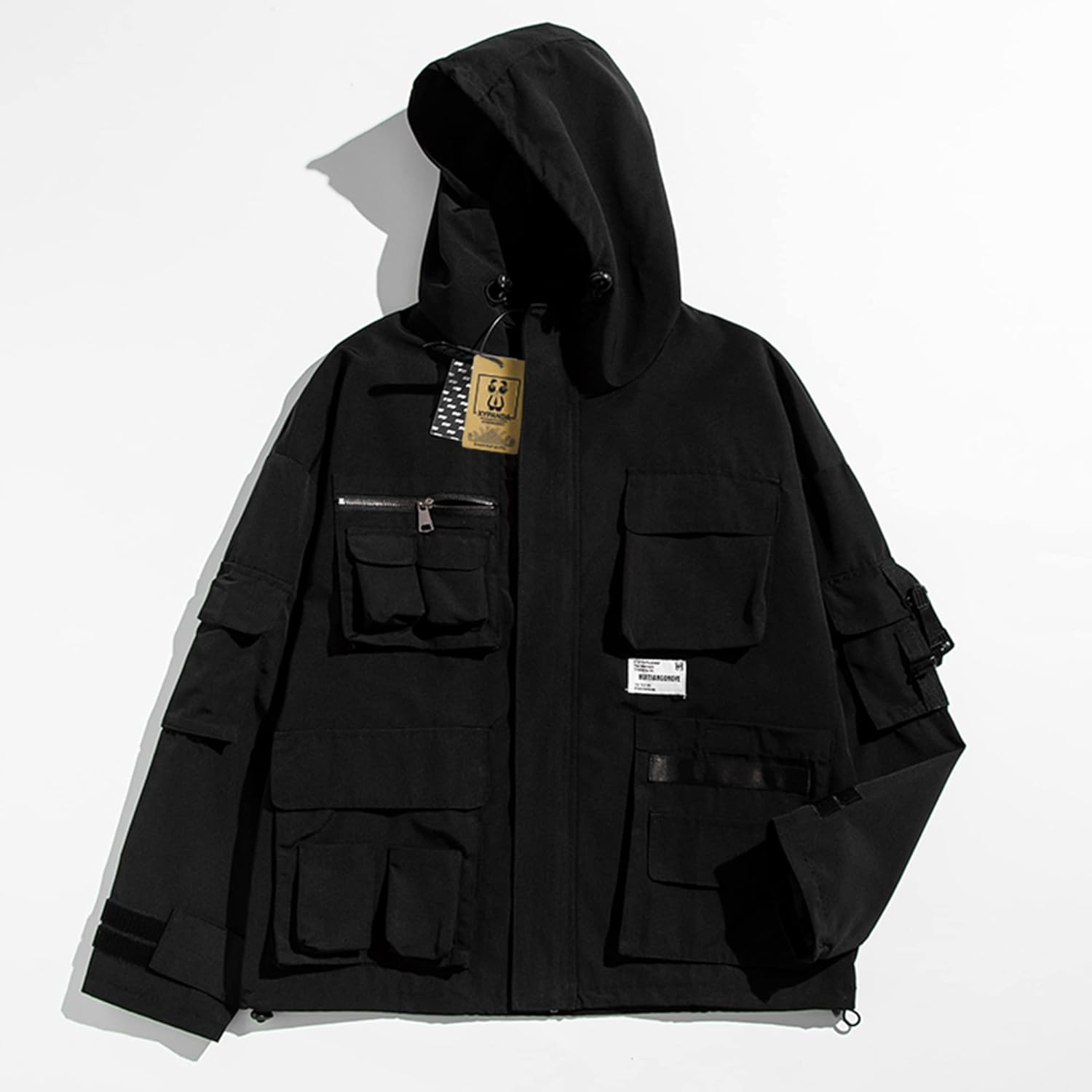 XYXIONGMAO Gotiska kläder taktisk techwear dragkedja jacka vindjacka huva streetwear jackor för män