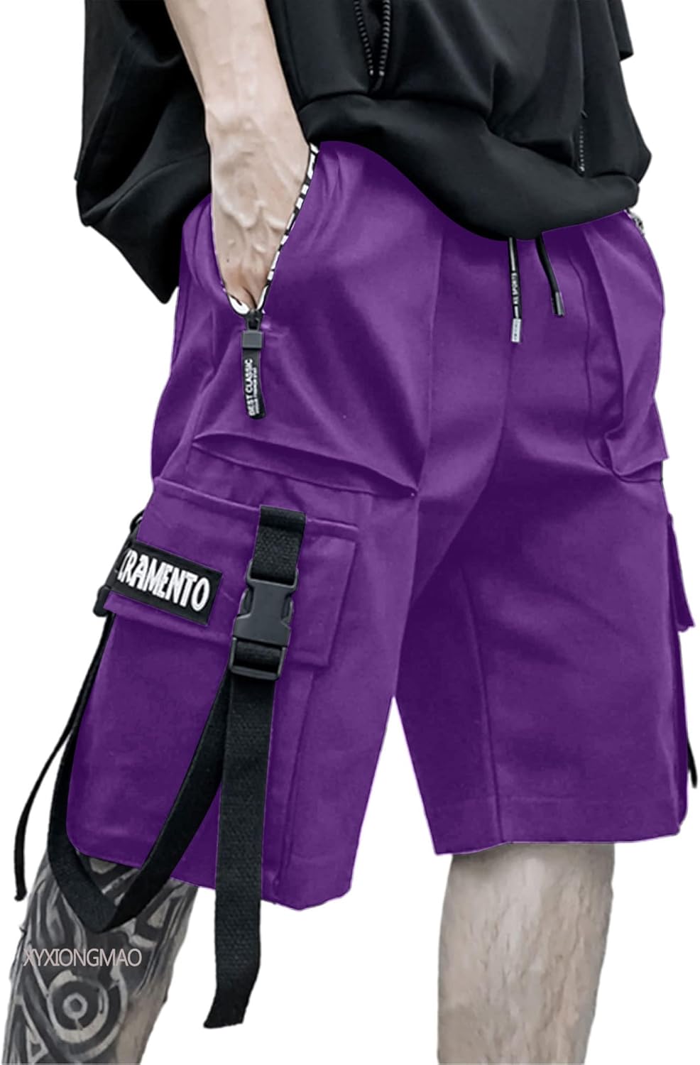 XYXIONGMAO Joggingbyxor för män Techwear svarta hiphop cargoshorts streetwear träningsbyxor cargobyxor för män