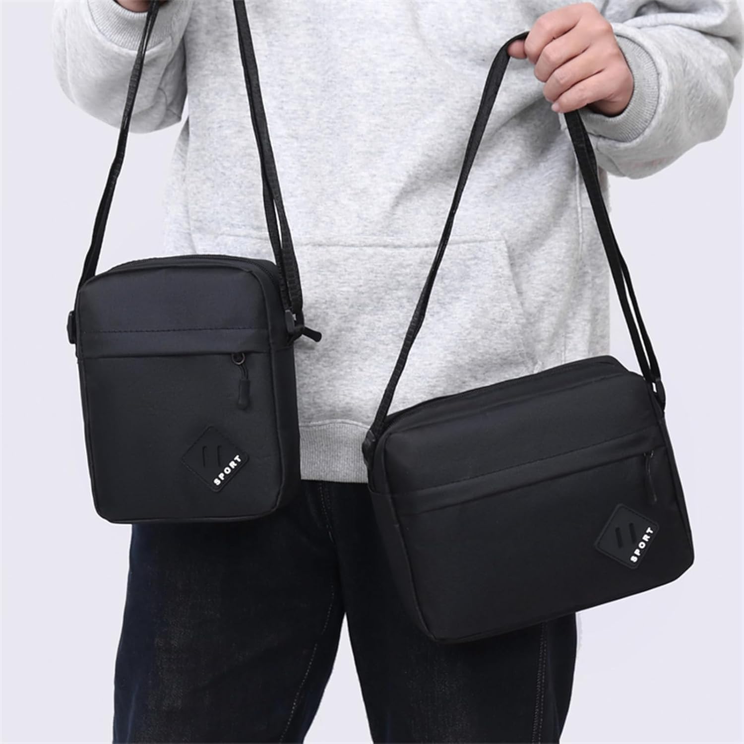 Aucuu Axelväska för män, Oxford Crossbody väska, vattentät liten sidoväska för män, ledig handväska, messengerväska med dragkedja och justerbar rem, lätt bröstväska för daglig användning, arbete