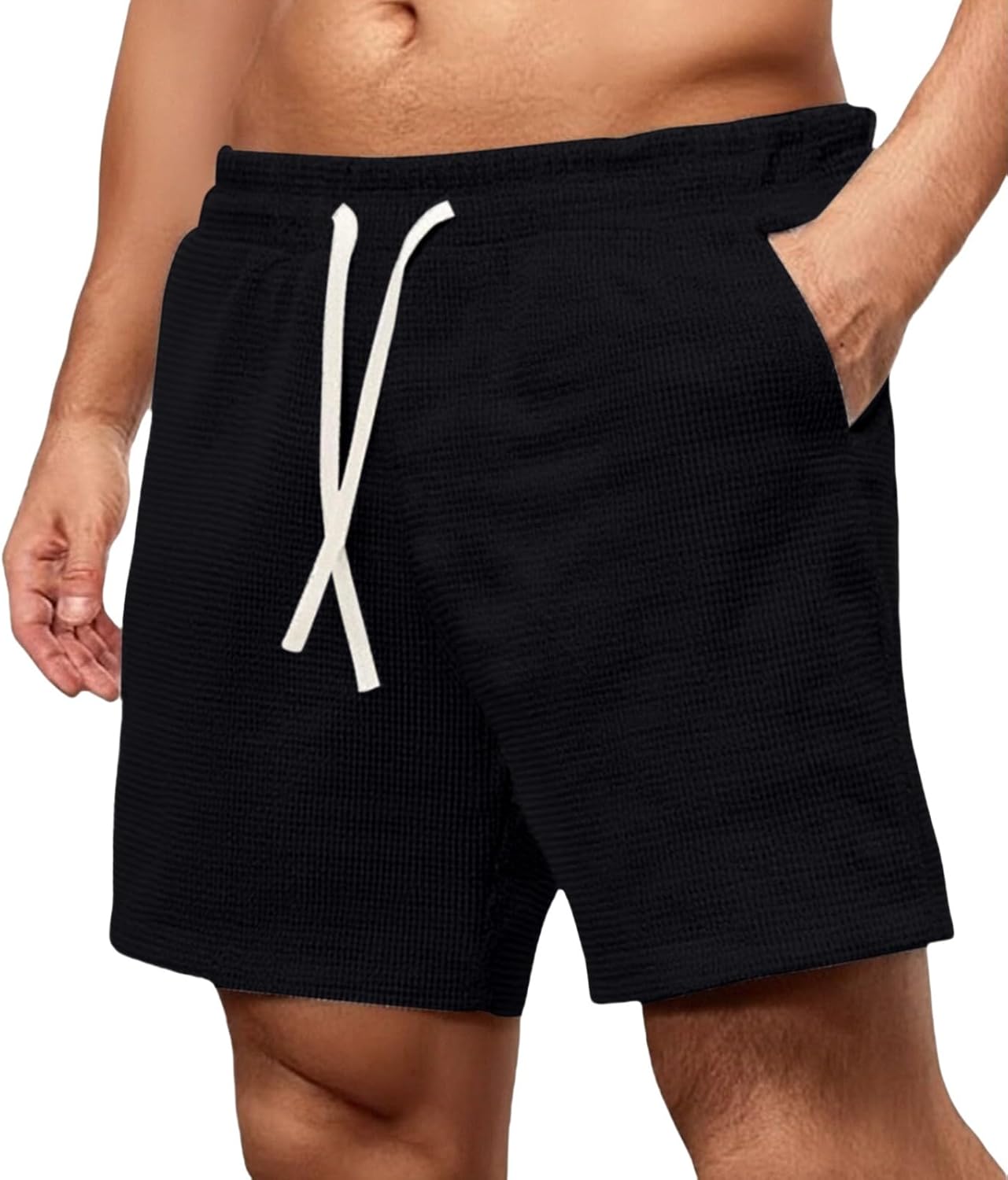Herr Shopping Shorts För Stadsvandring Senior Man Lätt Skrynkelfri Stretch Andas Många Fickor Praktisk Elastisk Midja