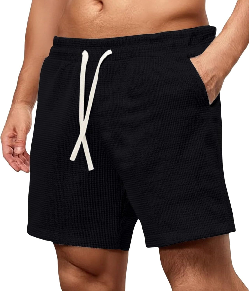 Herr Shopping Shorts För Stadsvandring Senior Man Lätt Skrynkelfri Stretch Andas Många Fickor Praktisk Elastisk Midja