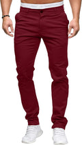 Herrbyxor med slim fit, chinos och stretch framtill, lätta affärsbyxor, vardagliga kontorsbyxor