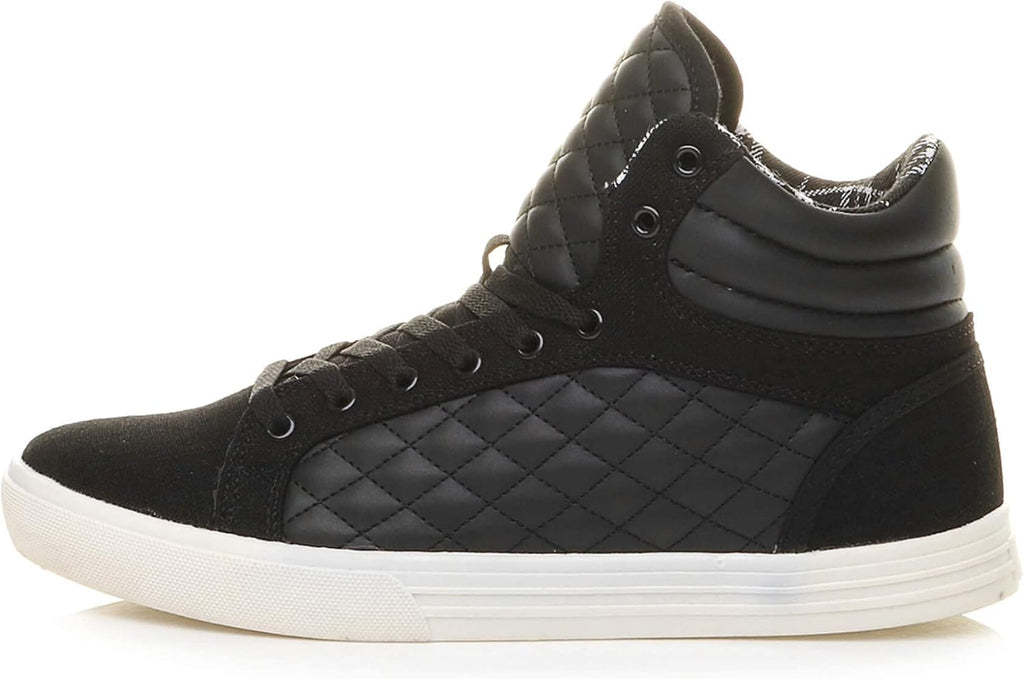 Ajvani Platt snörning för män quiltad vardaglig hög topp ankelstövlar sneakers storlek.