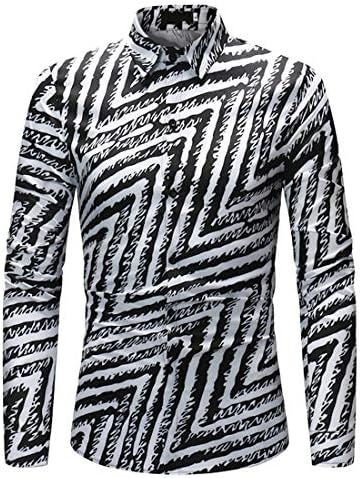 herrens Casual Funky Tryckt Skjorta Fancy Floral Unikt mönster Bomull Regular Fit Långärmade skjortor för Herr Casual Skjortor Långärmad Funky Printed Linen Shirt Button Down Dress Shirt Toppar