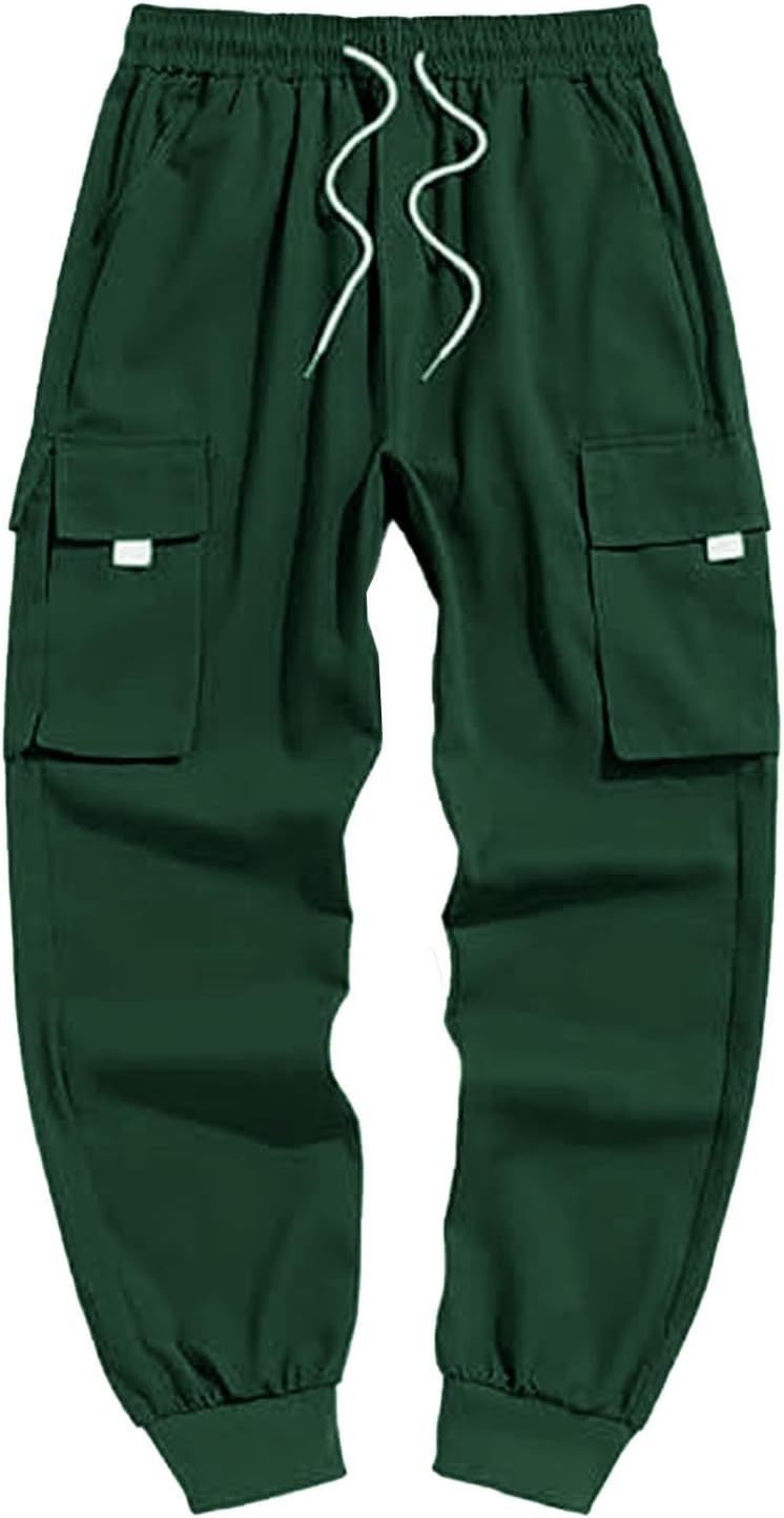 Herr cargo joggingbyxor elastisk midja dragsko säckiga träningsbyxor techwear byxor för män 2025 trendiga kläder