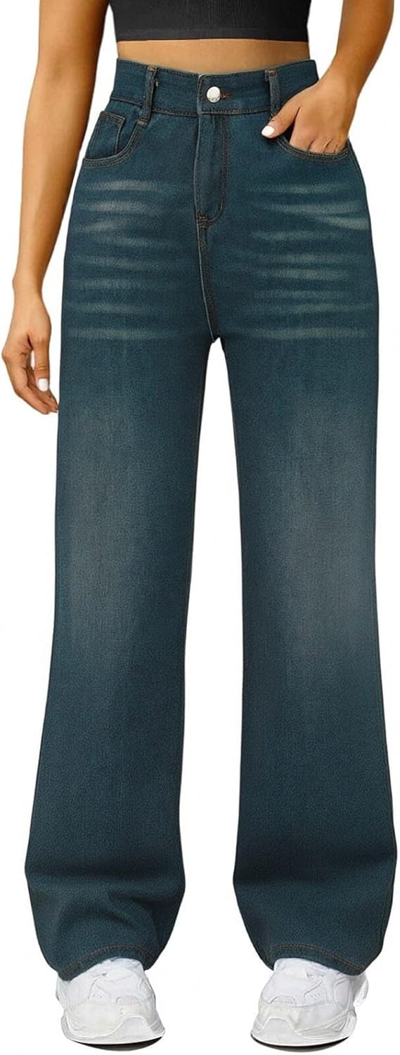 Generiska jeans korta byxor dam slip-jeans dam säckig jeans korta kostymjeans längd 28 tunna kort stretch Y2k lämplig för fritid och hem