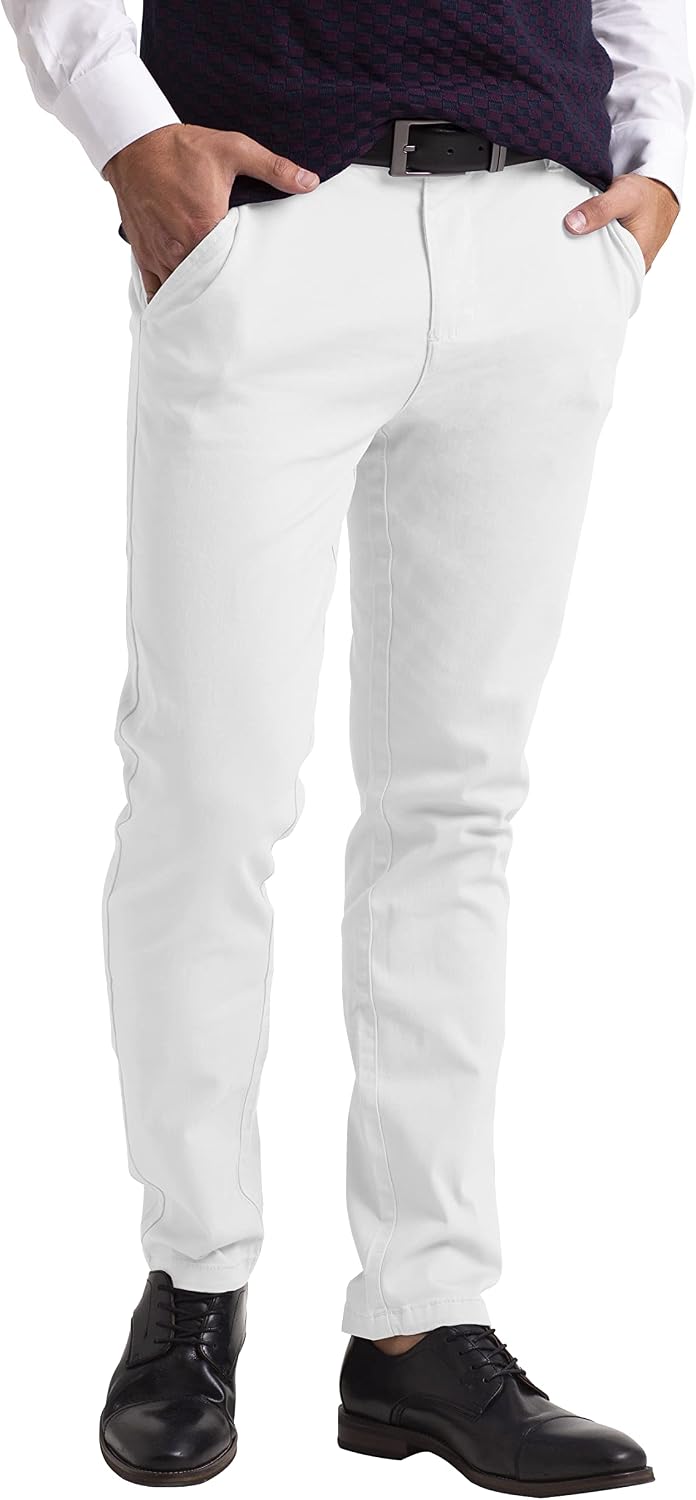 westAce Chino-byxor för män smal passform stretch twill vardagsbyxor