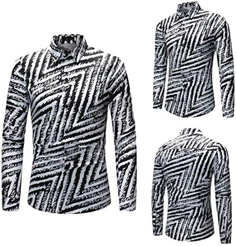 herrens Casual Funky Tryckt Skjorta Fancy Floral Unikt mönster Bomull Regular Fit Långärmade skjortor för Herr Casual Skjortor Långärmad Funky Printed Linen Shirt Button Down Dress Shirt Toppar