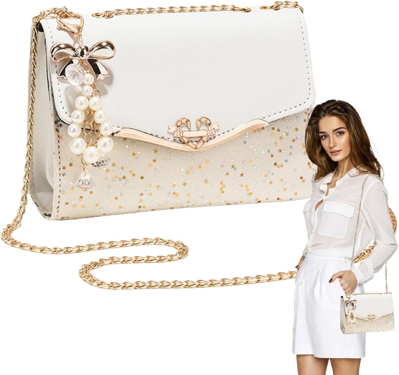 Glitter Axelväska - 20 * 8 * 14cm Wristlet Bag, Shiny Evening Handväska, Glittrande Party Carrier | Stylingsystem Bröllopsdräkter, Elegant Arrangemang Av Tillbehör Evenemang, För Utställning Av Fe