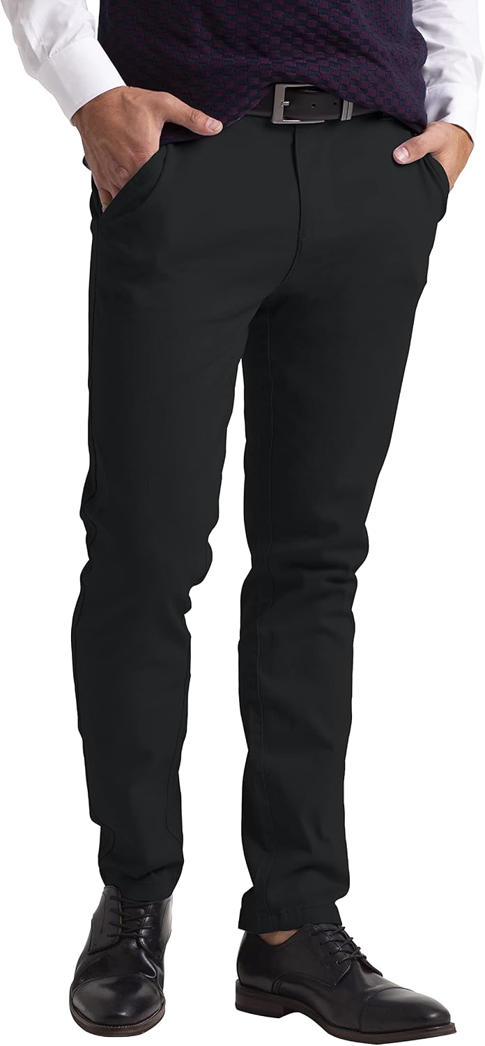 westAce Chino-byxor för män smal passform stretch twill vardagsbyxor