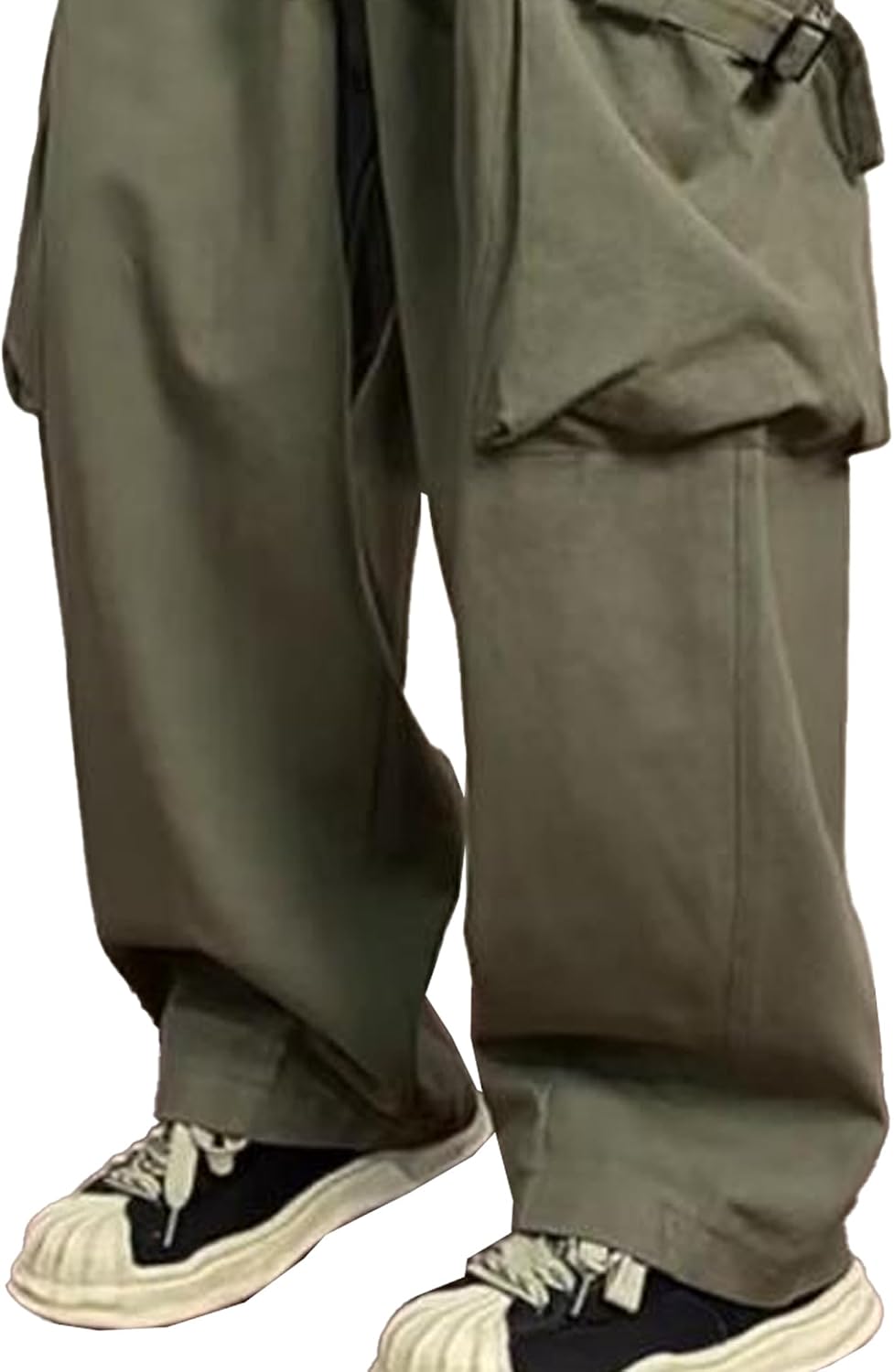 Trendiga fallskärmsbyxor för män trendiga unisex cargobyxor herr säckiga cargobyxor Y2K dragsko