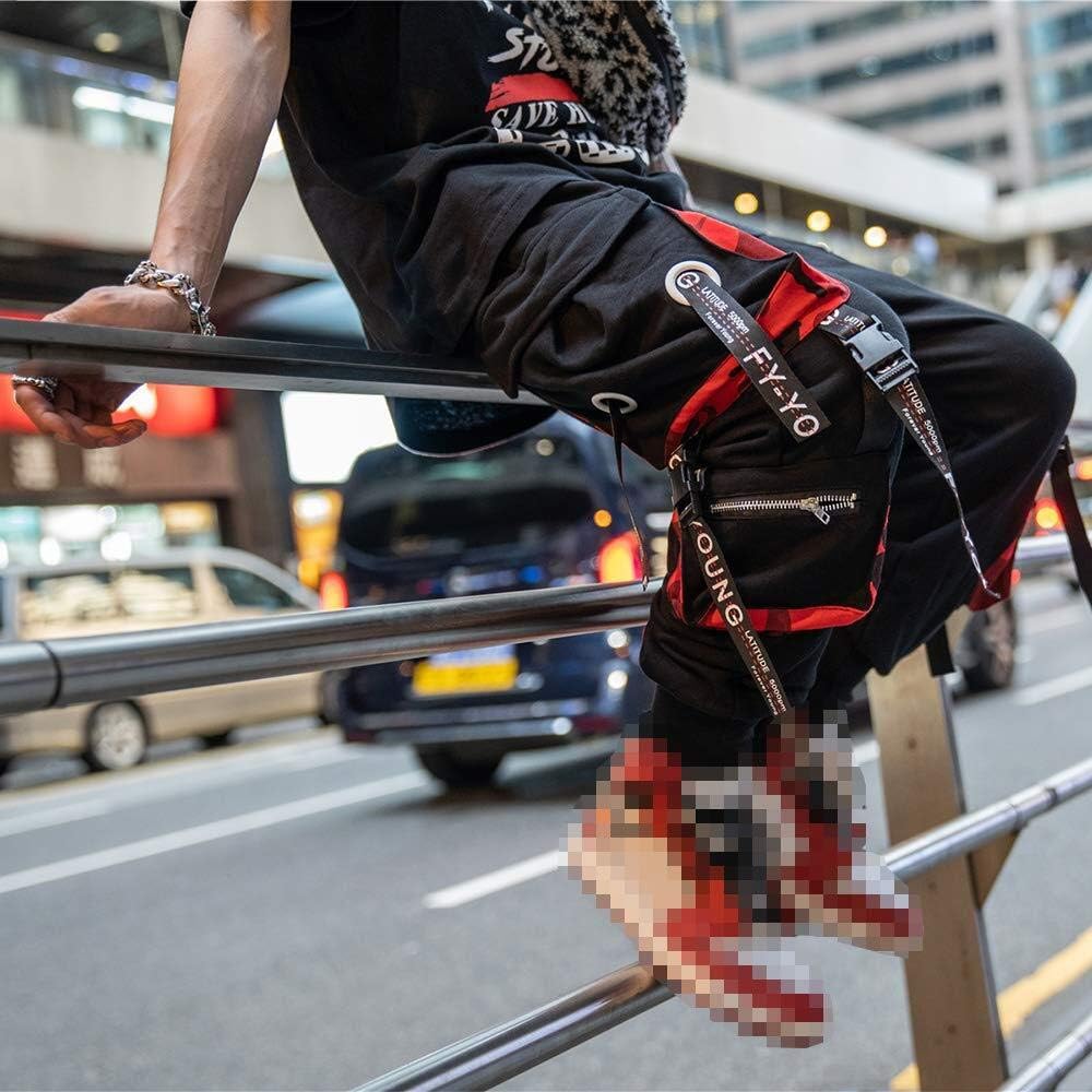 Hello MrLin Herr Techwear Byxor Hip Hop Jogger Cargo Baggy Streetwear Punk Byxor Män