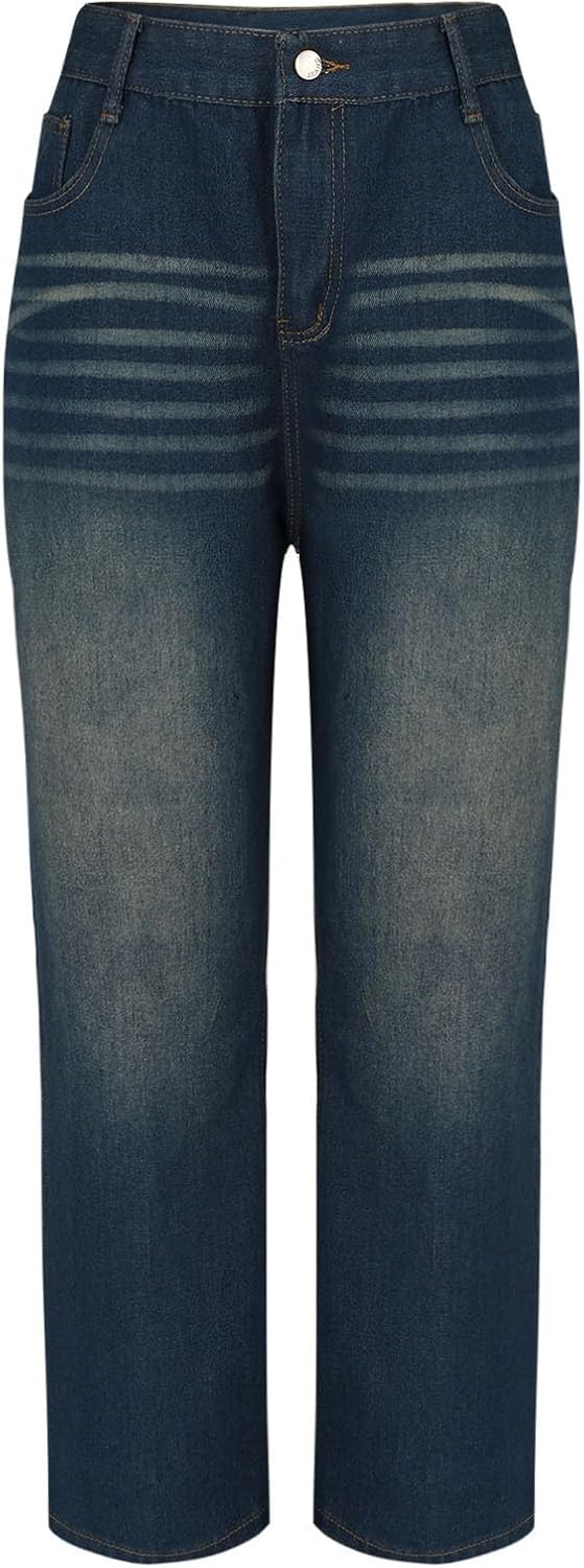 Generiska jeans korta byxor dam slip-jeans dam säckig jeans korta kostymjeans längd 28 tunna kort stretch Y2k lämplig för fritid och hem
