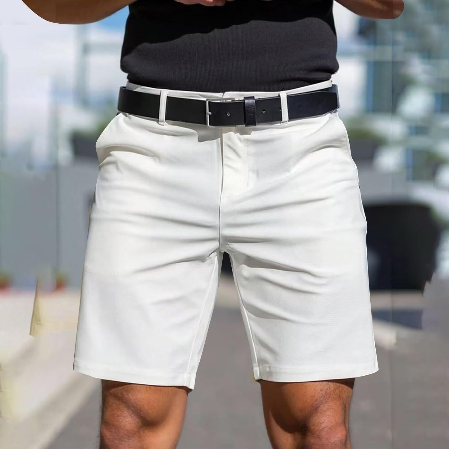 Herr Lagerarbete Shorts Plock Man Hållbar Slitstark Andas Elastisk Midja Förstärkt Fickor