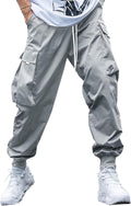 Herr cargo joggingbyxor elastisk midja dragsko säckiga träningsbyxor techwear byxor för män 2025 trendiga kläder