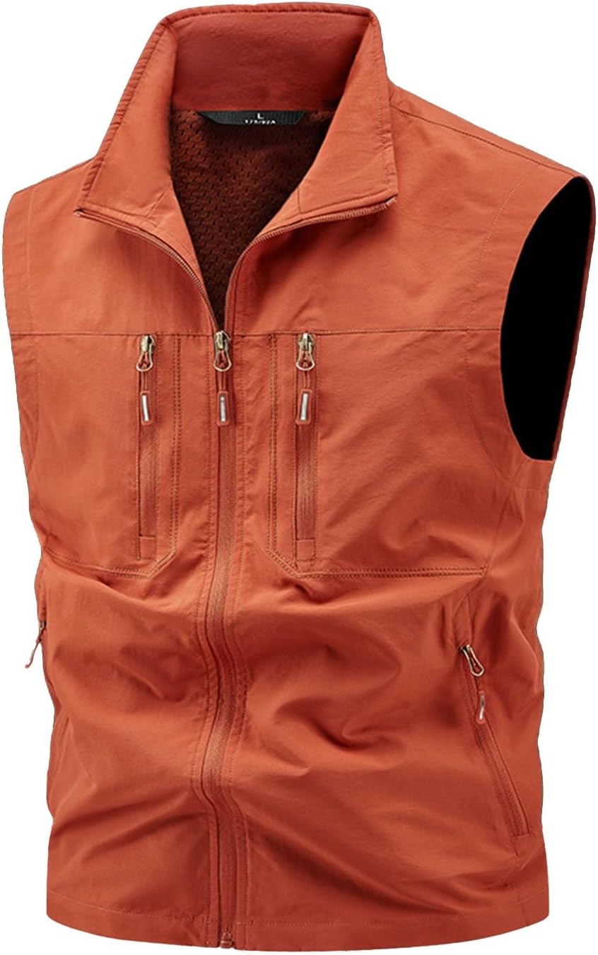 mäns fiskeväst för fyra årstider, utomhus, avslappnad, tunn, med dragkedja, stor storlek tank top bustier
