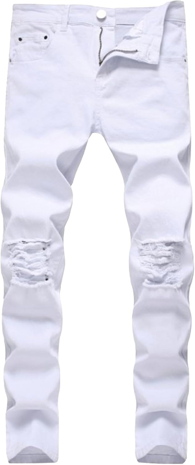 Herr Slim Fit-jeans herr stretch rippade slim fit skinny jeans mode raka ben komfortbyxor