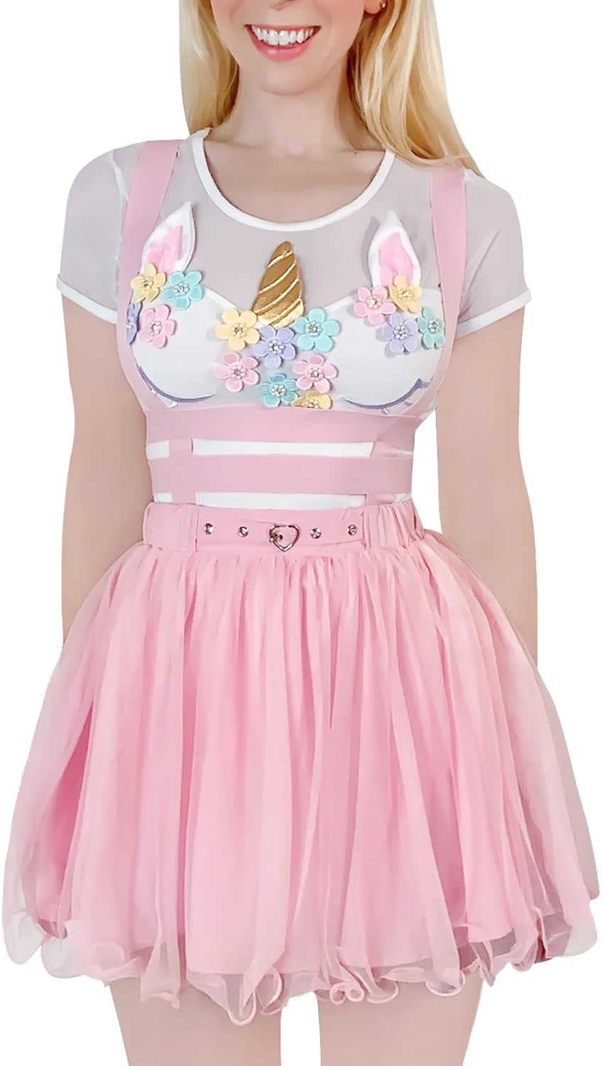 LittleForBig Mesh overall kjol Romper – Heartbreaker Overall Kjol