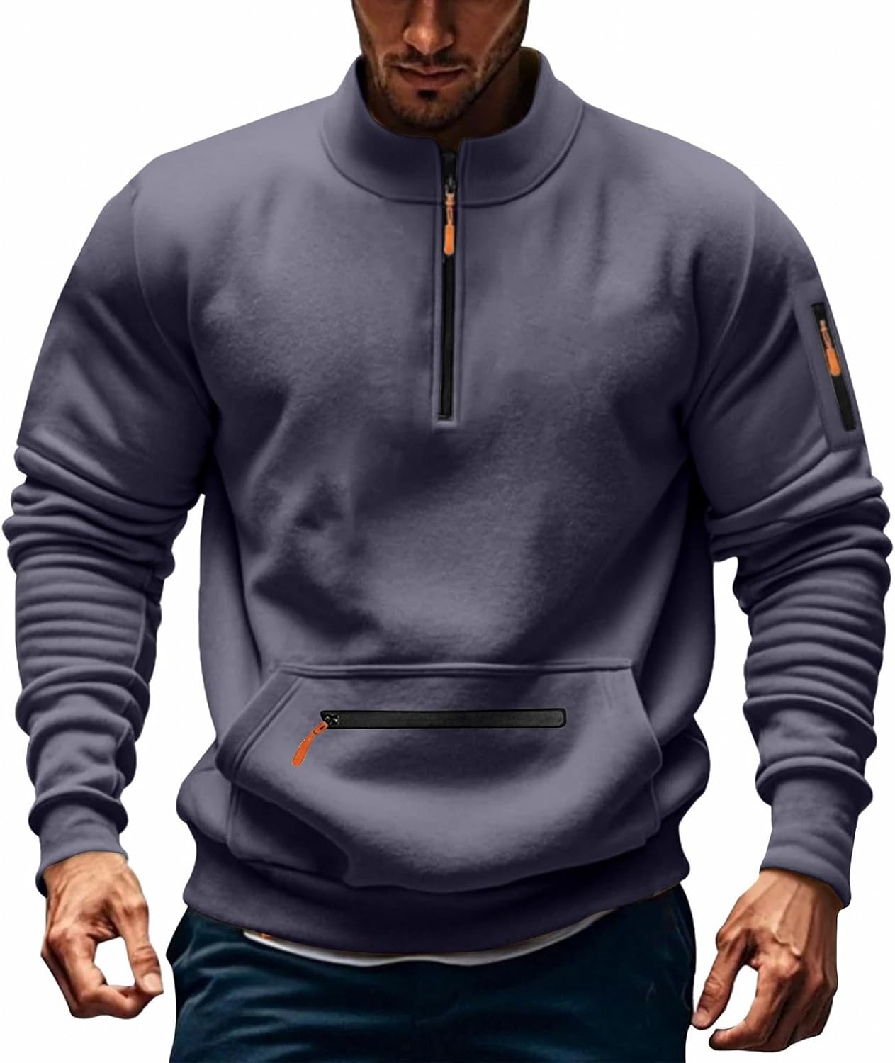 Herrtröjor ingen huva jackor vardaglig snygg huvtröja långa herrtröjor huvtröja träningsbyxor toppar män huvtröjor lätt bomull dragkedja Storbritannien man jumpers jackor casual ärm toppar