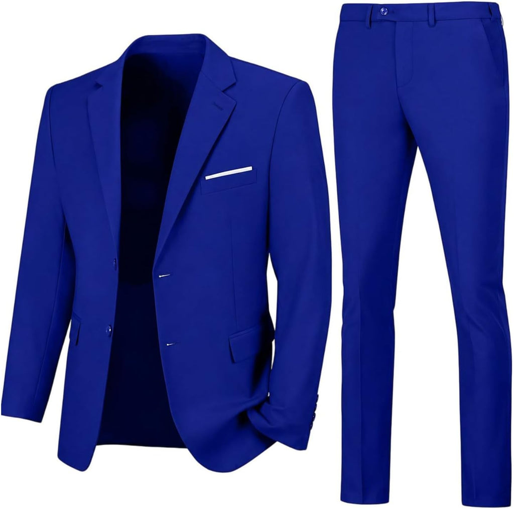 herr 2-delat kostymset slim fit med fallande en-knapp-drömare/brudgum kavaj och byxor för bröllop fest och affärer