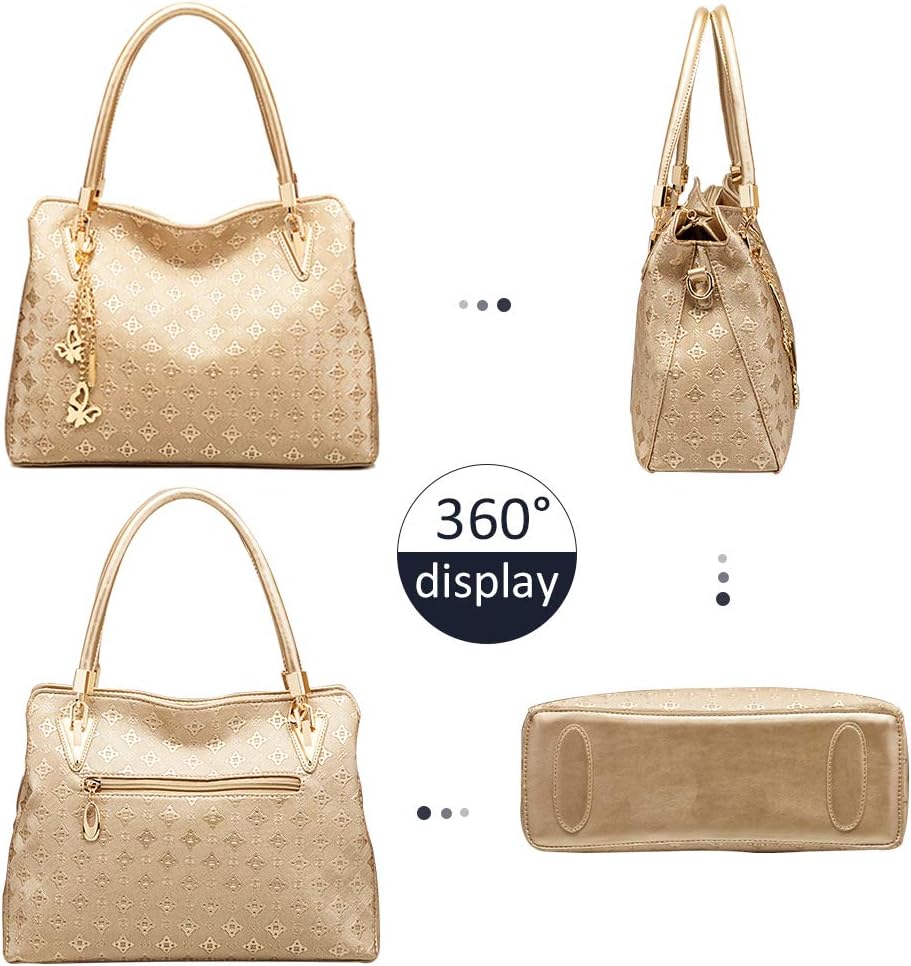 Pahajim Handväska dam Stor Crossbody Clutch Dam axelväska 4-delad Hobo Top Handle Axelväska Axel- och kopplingsgåva