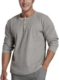 Muscle Alive Basic långärmad våffeltröja för män lös passform träning pullover rund hals skjorta