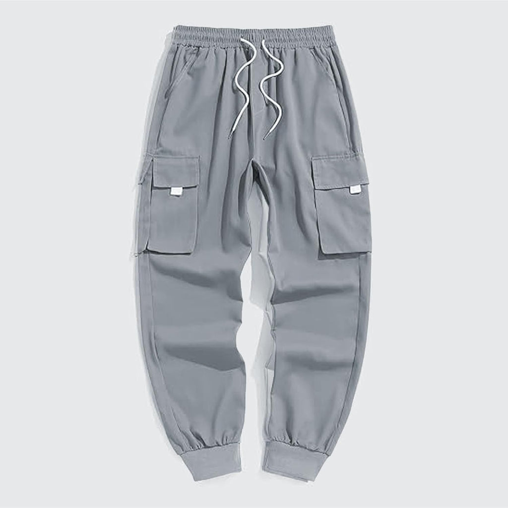 Herr cargo joggingbyxor elastisk midja dragsko säckiga träningsbyxor techwear byxor för män 2025 trendiga kläder