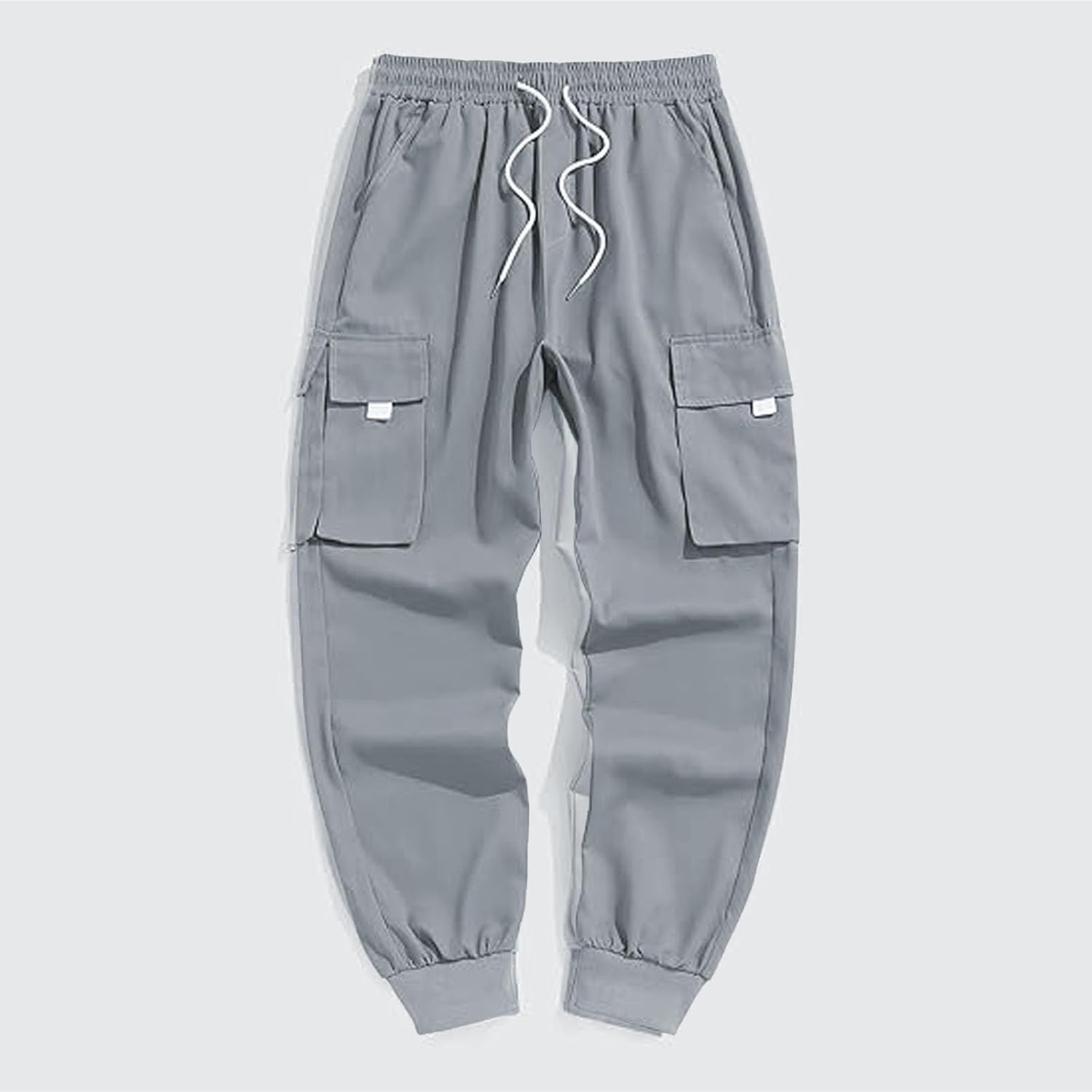Herr cargo joggingbyxor elastisk midja dragsko säckiga träningsbyxor techwear byxor för män 2025 trendiga kläder