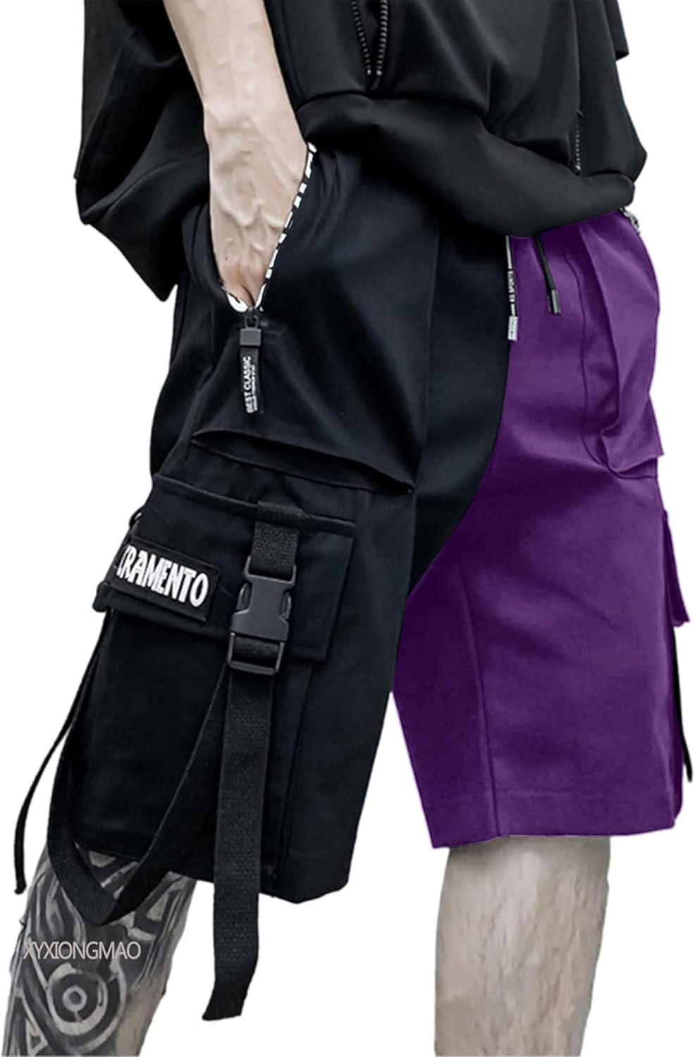 XYXIONGMAO Joggingbyxor för män Techwear svarta hiphop cargoshorts streetwear träningsbyxor cargobyxor för män