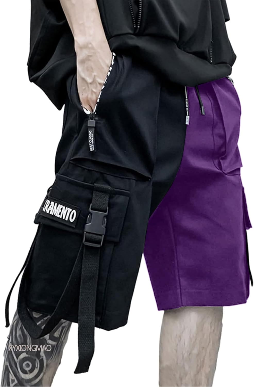 XYXIONGMAO Joggingbyxor för män Techwear svarta hiphop cargoshorts streetwear träningsbyxor cargobyxor för män