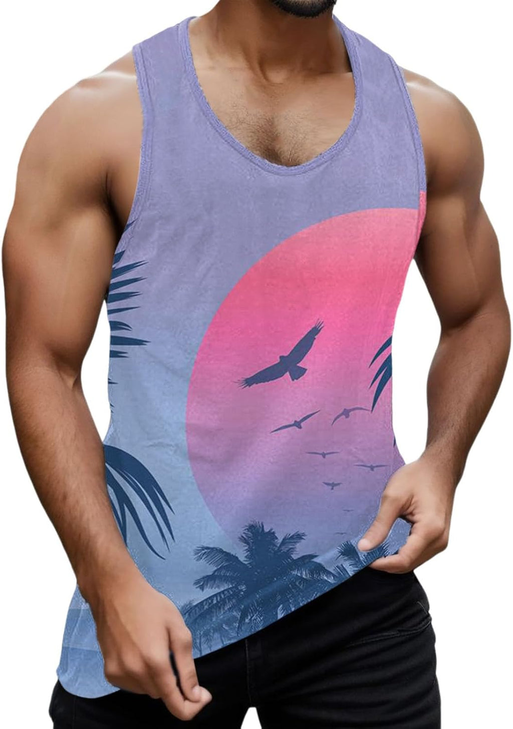 Herrlinne sport t-shirt andningsbar herr baggy ärmlös T-shirt sommar casual skjorta strand väst toppar gym linne för stretch styrketräning linne