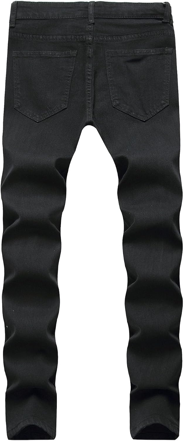Herr Slim Fit-jeans herr stretch rippade slim fit skinny jeans mode raka ben komfortbyxor