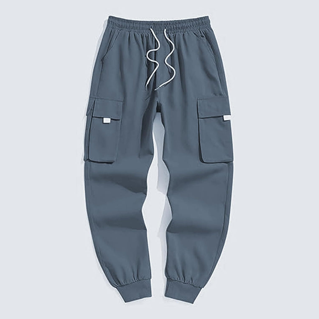 Herr cargo joggingbyxor elastisk midja dragsko säckiga träningsbyxor techwear byxor för män 2025 trendiga kläder