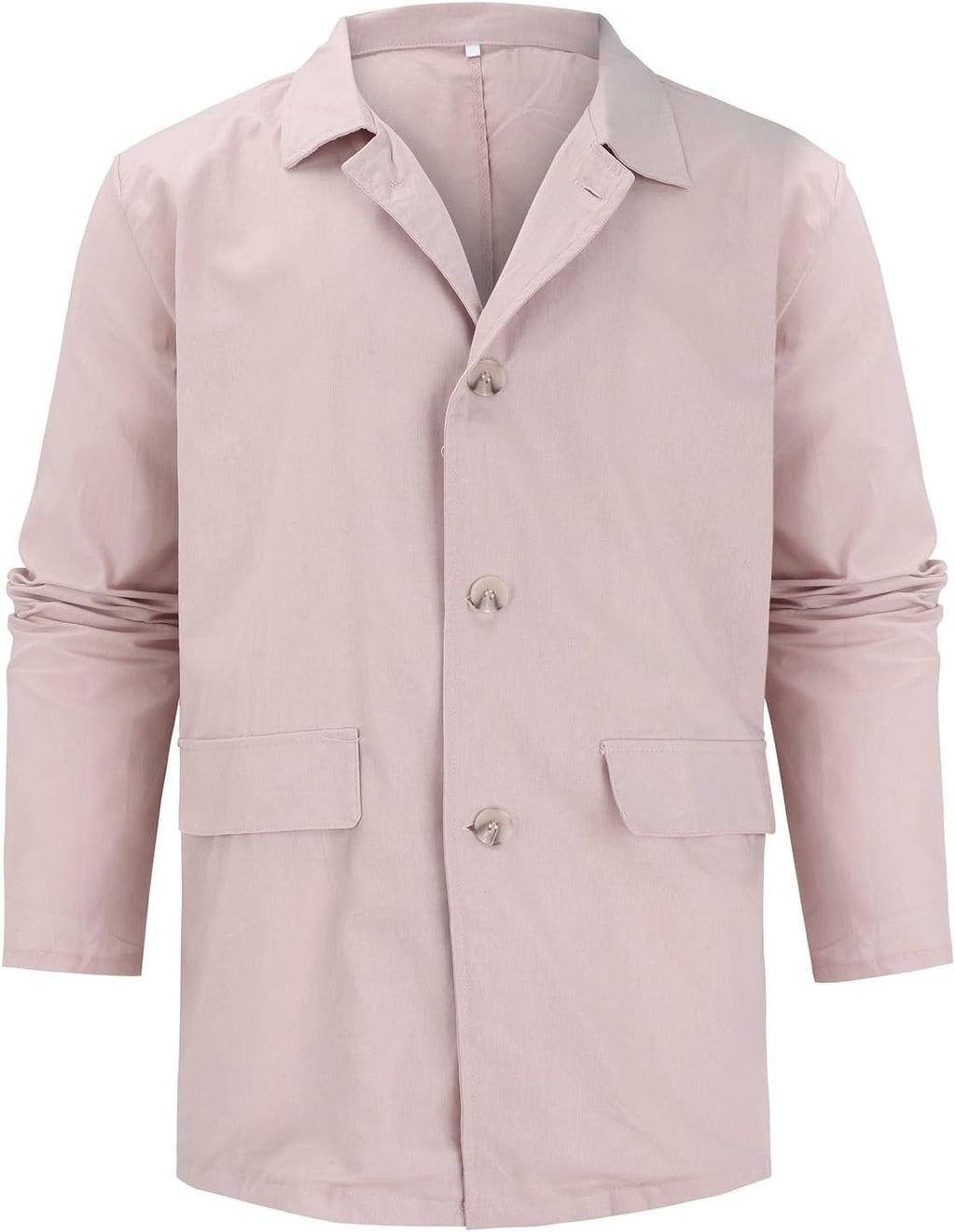 Lätt blazer för män tunn sommarrock herr vardaglig blazer fritid krage skjorta vår tunna rockar långärmad mysig jacka lös enfärgad skjortor andningsbar butt-up overshirt
