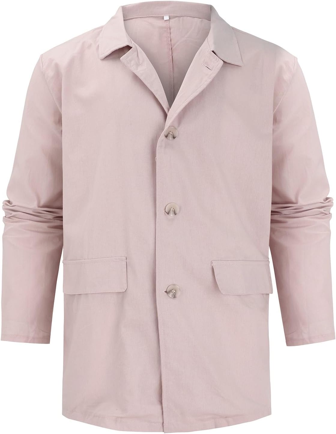 Lätt blazer för män tunn sommarrock herr vardaglig blazer fritid krage skjorta vår tunna rockar långärmad mysig jacka lös enfärgad skjortor andningsbar butt-up overshirt