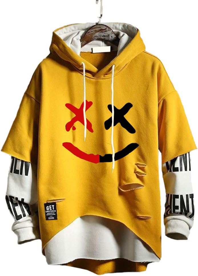 Hello MrLin Herrarmode Techwear Hip Hop Kapuzenpullover Japanischer Streetwear Patchwork Urban Jumper