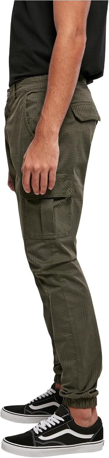 Urban Classics herr Byxor Aop Glencheck Cargo Jog Pants