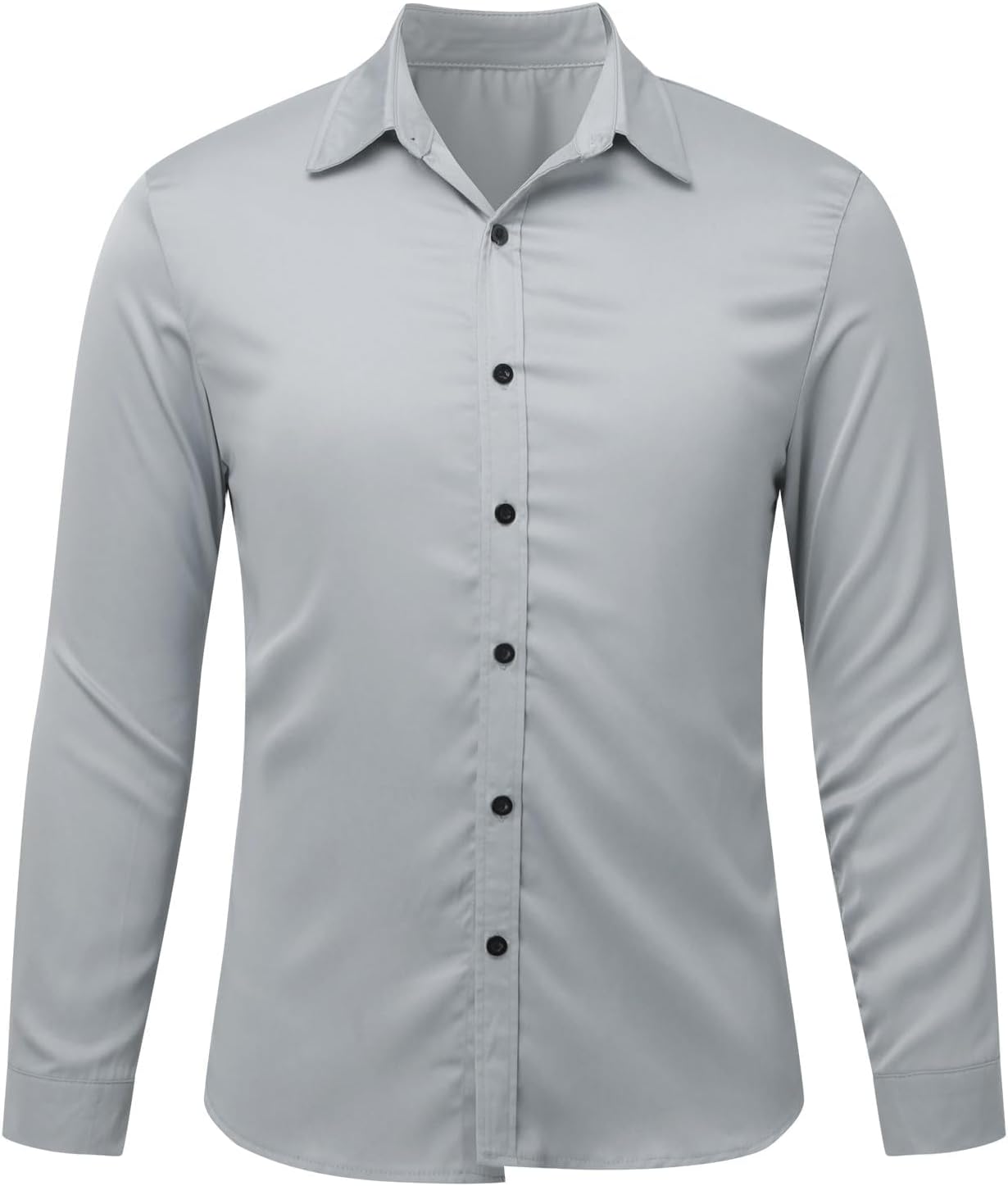 Herr lyx satinklänning skjortor glänsande siden som långärmad button down skjortor casual normal passform bröllop fest avslutningsbal toppar paljetter skjorta män
