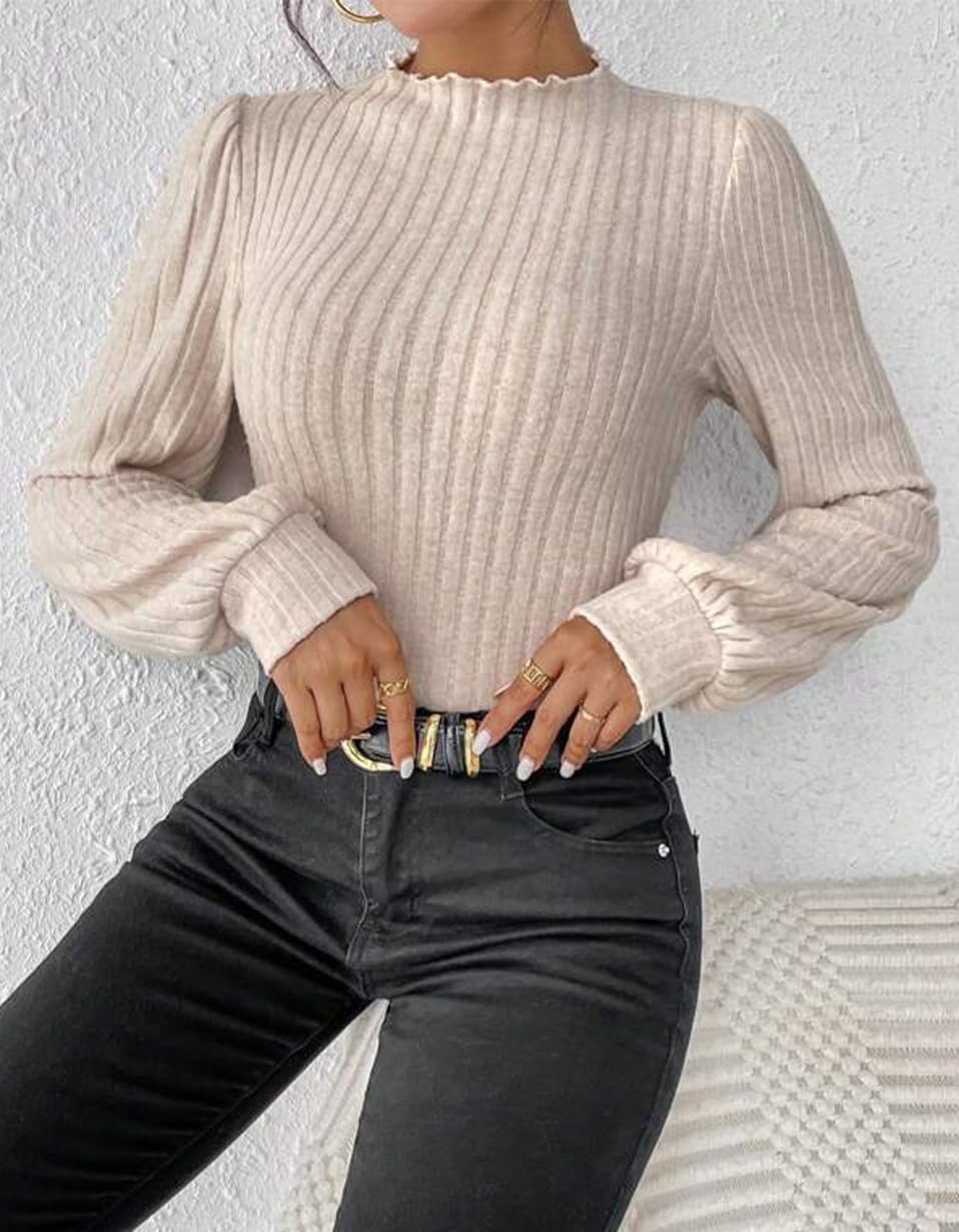 Generisk body damer långärmad elegant sexig basic stickad ribbad bodysuit jumpsuit tajt V-ringning polotröja dambody onepiece overall bodycon bodies bodysuit för kvinnor